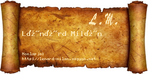 Lénárd Milán névjegykártya